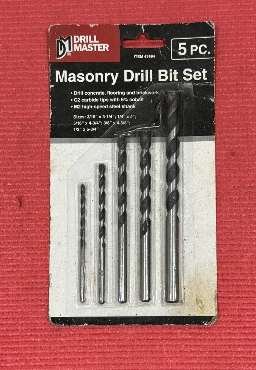 Drill Master  Masonry Drill Bits 5Pc Set   #43694