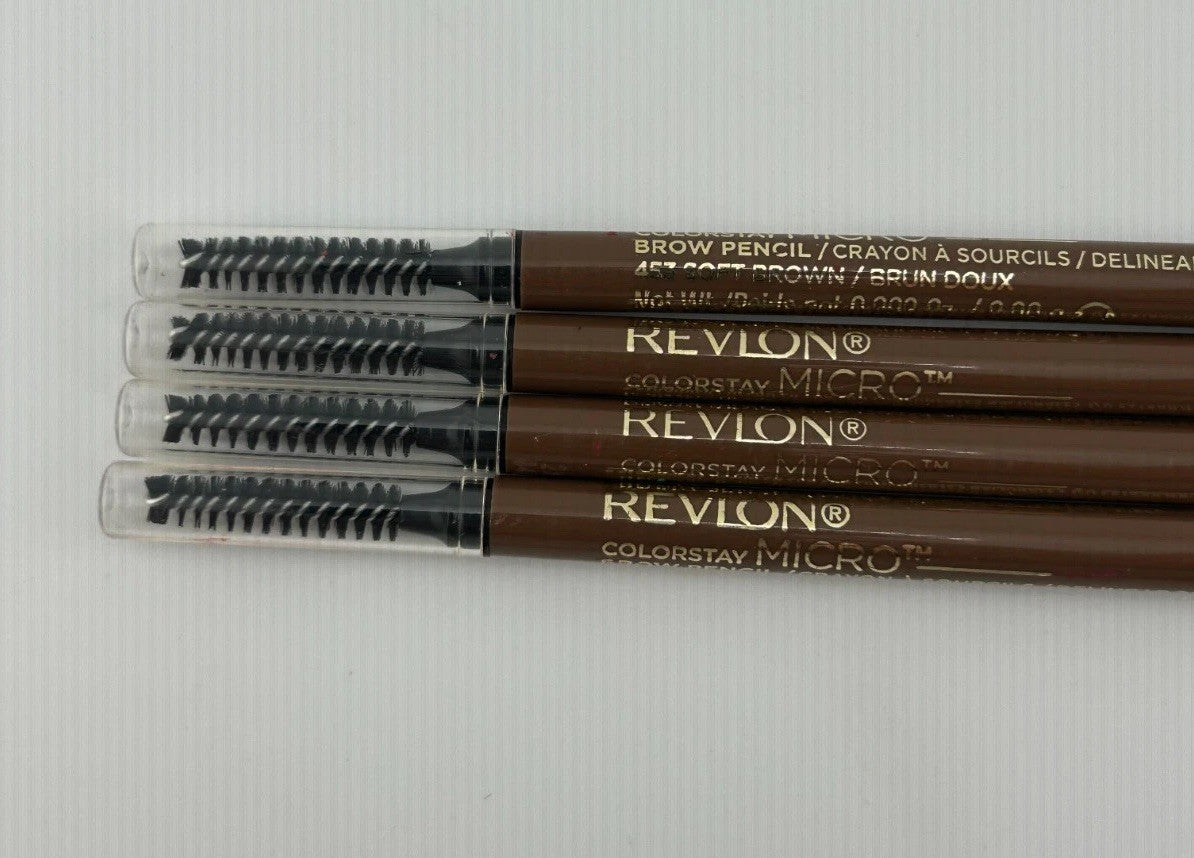 Lot of 4 Revlon Colorstay Long Lasting Natural Micro Brow Pencil #453 Soft Brown