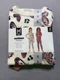 NWT Member's Mark Pajamas Set Girl 5 Multicolor Organic Cotton Comfort- Set Of 2