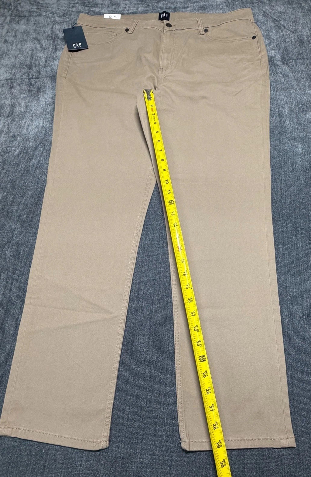 NWT Gap Slim Fit Stretch Twill Pants Men's 40x30 Khaki Zip-Fly Classic 5-Pockets