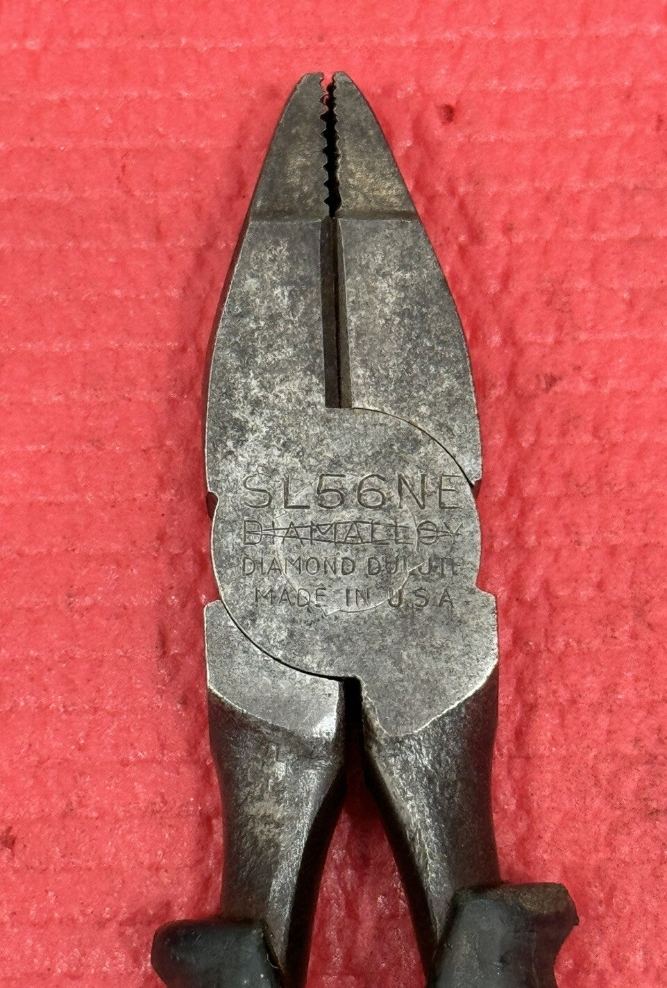 Vintage RARE Diamalloy Horseshoes SL56NE Lineman Pliers W/ Green Handle USA