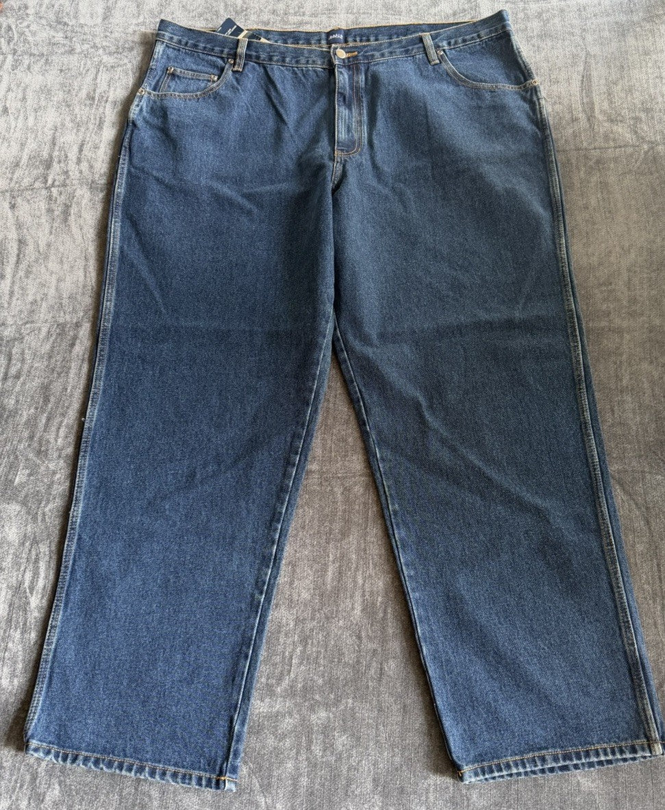 Basic Editions Regular Fit Men’s 46W X 32L Denim Blue Dark Jeans Classic NWT