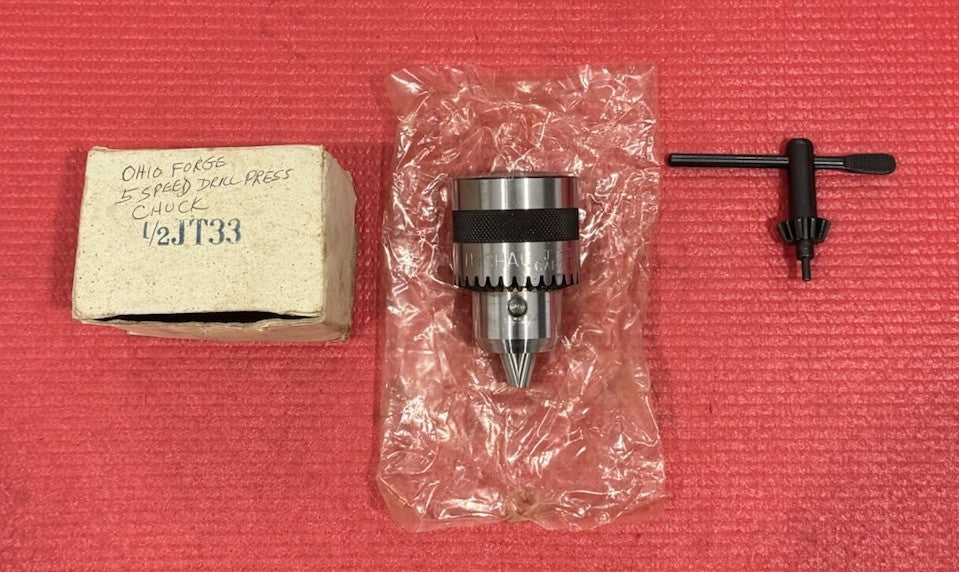 H-Chau NEW JT-33 1/2” Drill Chuck 13MM JT-33 Taper With Chuck Key