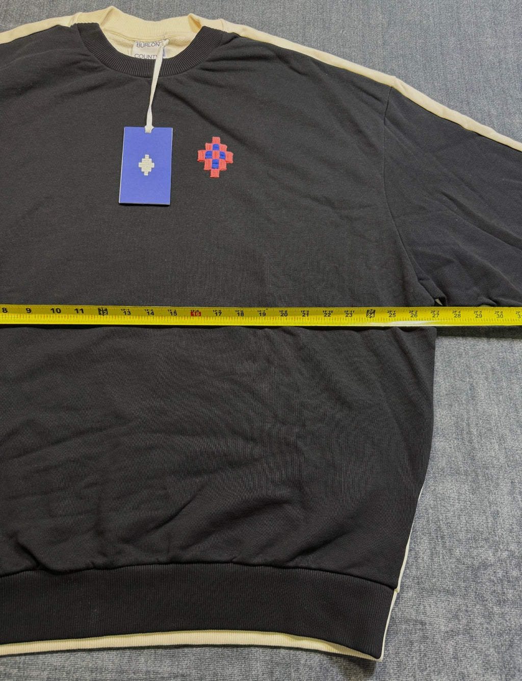 NWT Marcelo Burlon County of Milan Colorblock Cross Sweatshirt Men's Large Black