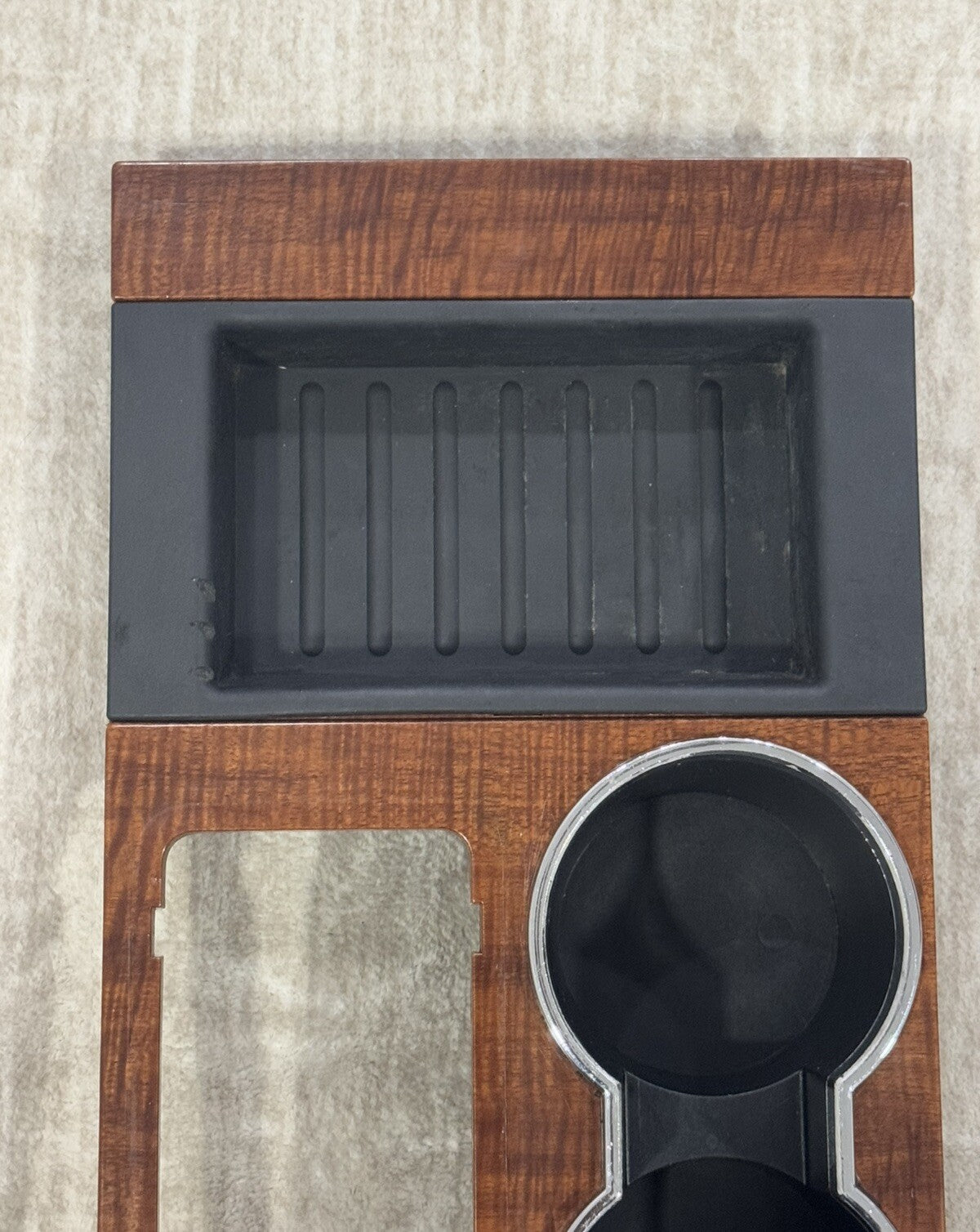 2007-2014 Ford Expedition OEM Front Center Console Cup Holder Assembly Woodgrain