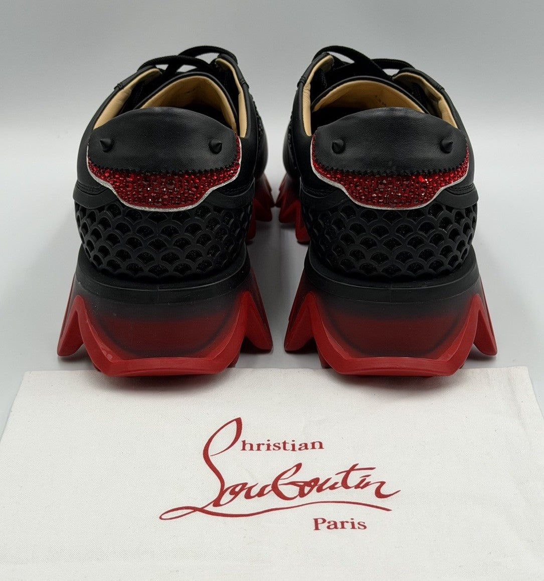 Christian Louboutin Loubishark Sneakers Leather Swarovski Crystal Size 43.5 EU