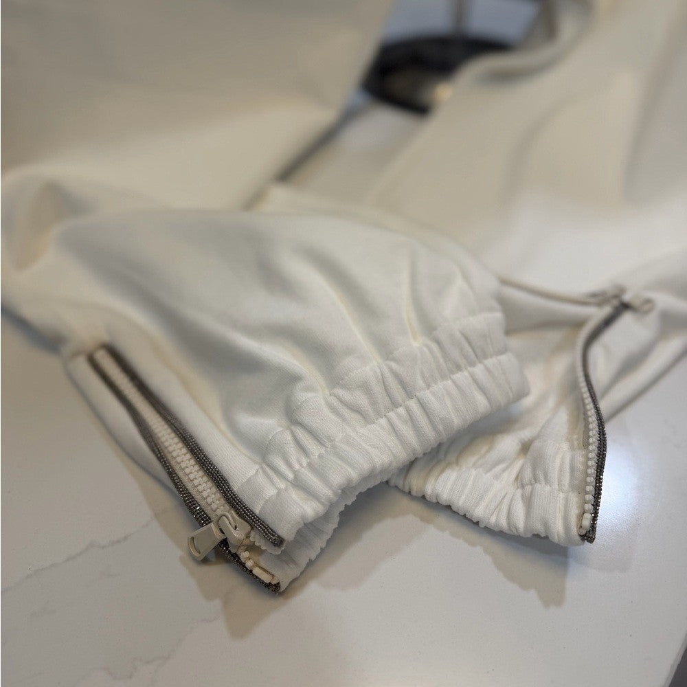 Brunello Cucinelli Monil Chain White Joggers