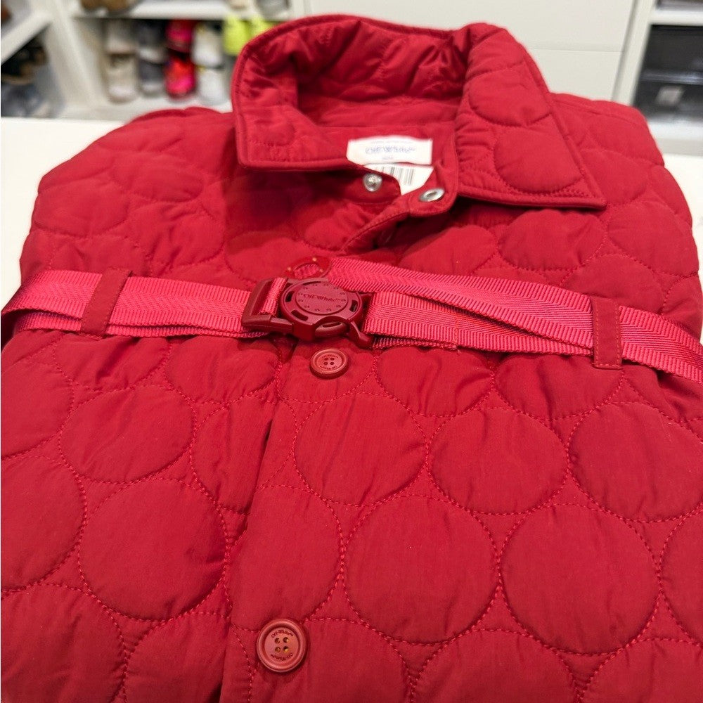 Off-White Patch Arr Buckleup Quilt Vest - Red Midium
