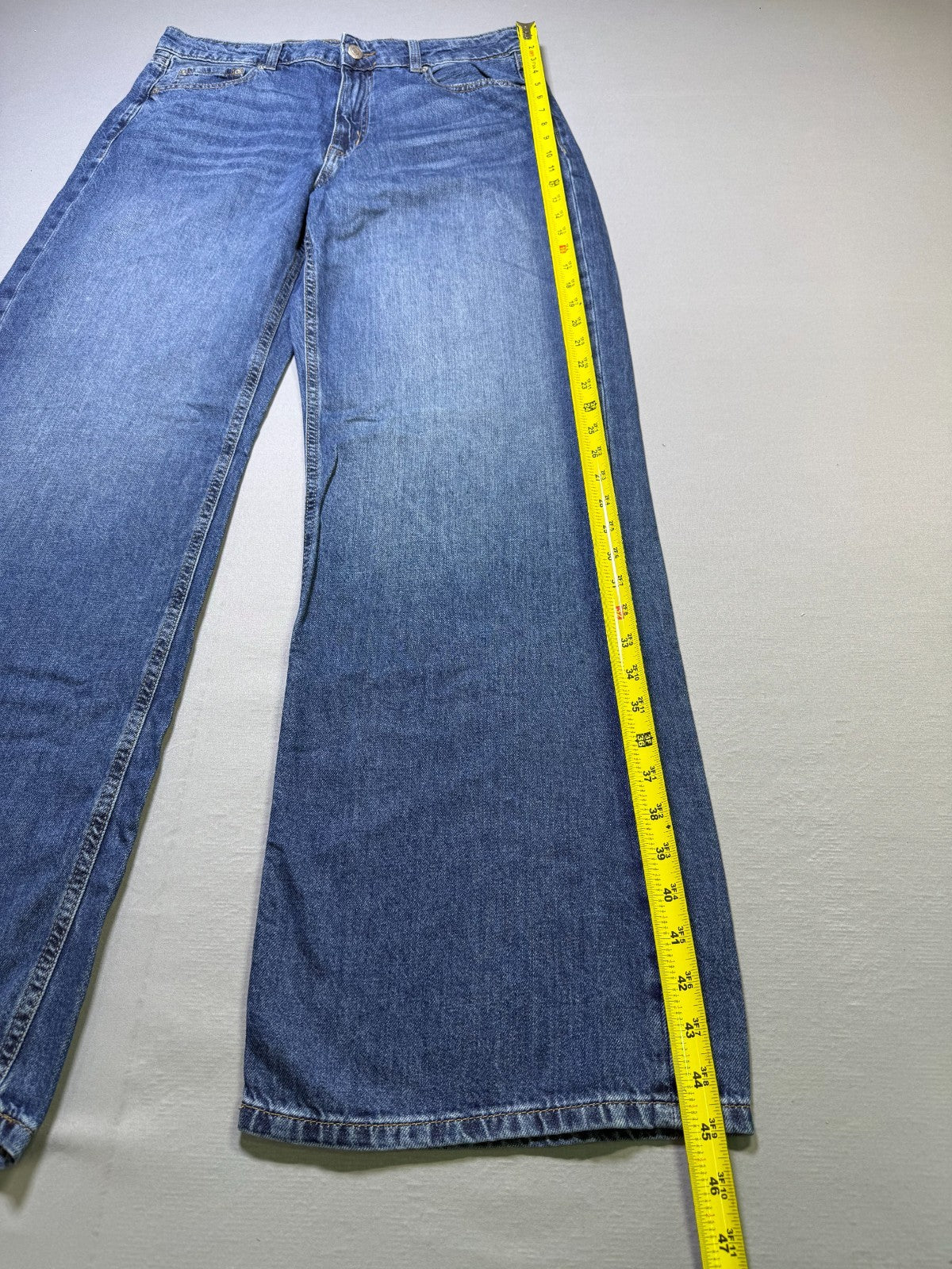 NWT Aeropostale High Rise Wide Leg Jeans Women 12 Blue Denim Medium Wash Zip Fly