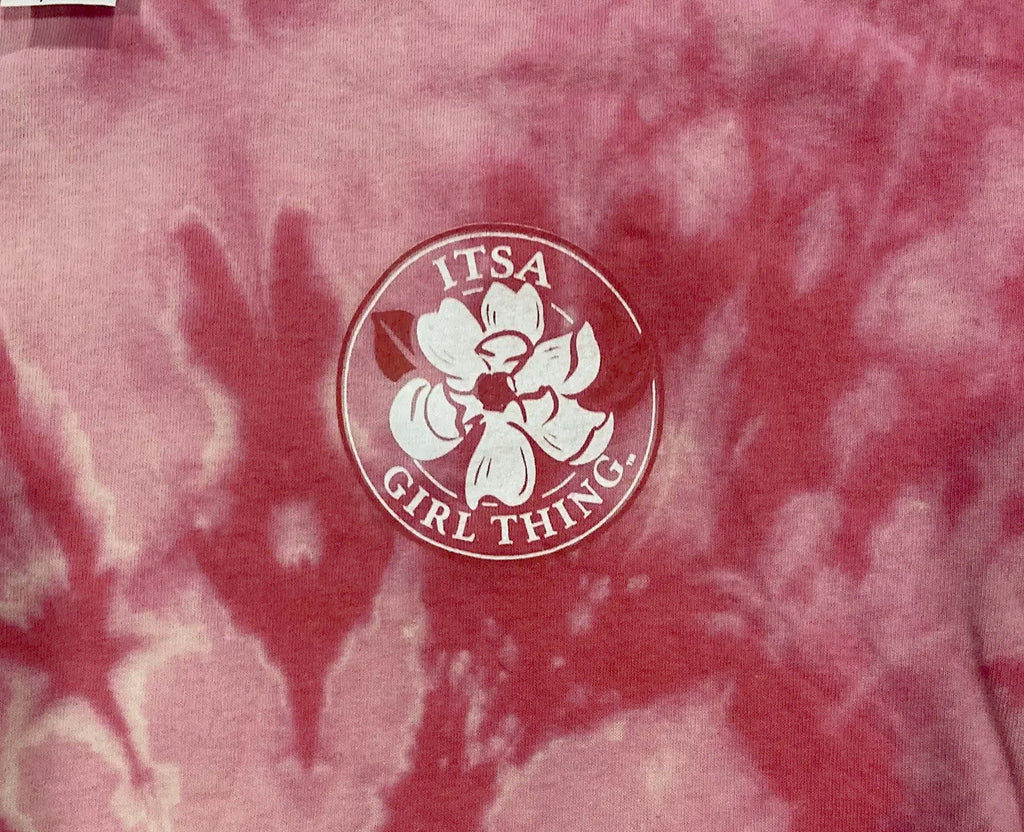 Itsa Girl Thing Women's Medium T-Shirt Pink & white Tye-Dye Spiral