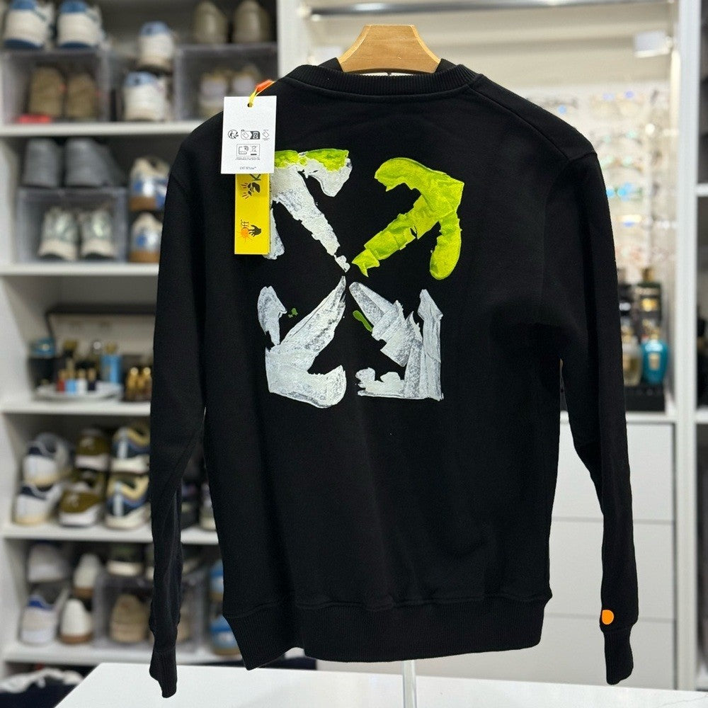 Off-White Kids Black Crew Neck Sweater - Size 12