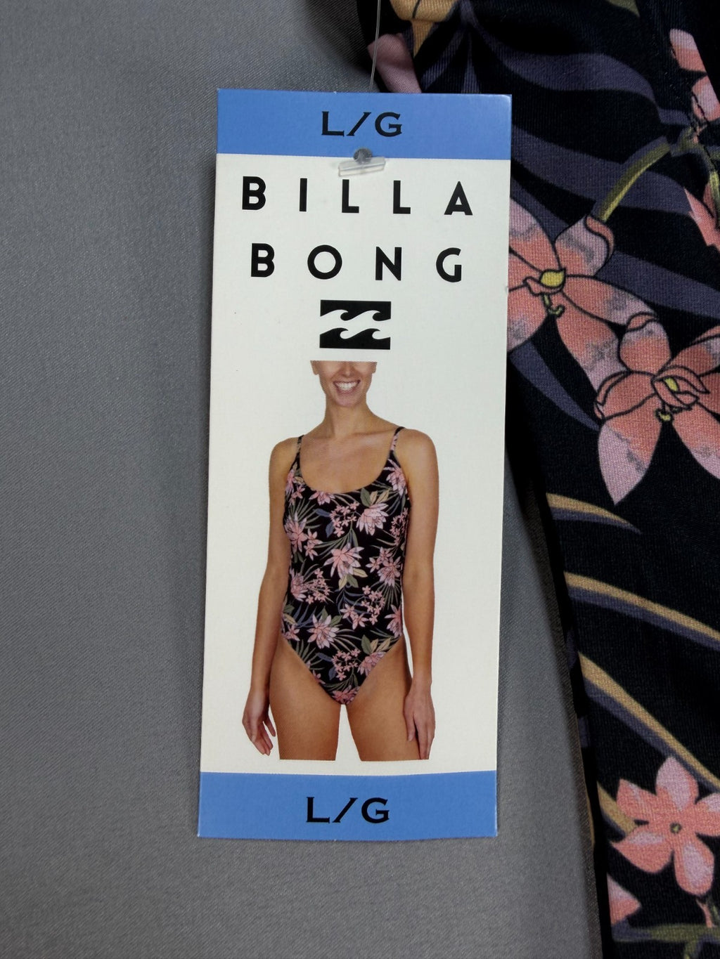 NWT Billabong One-Piece Swimsuit Women Large Black Floral Sleeveless Summer Gear