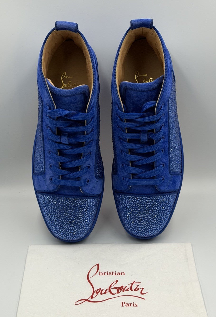 NEW Authentic Christian Louboutin Crystal Strass Sneakers Mens Size 44 EU; 11 US