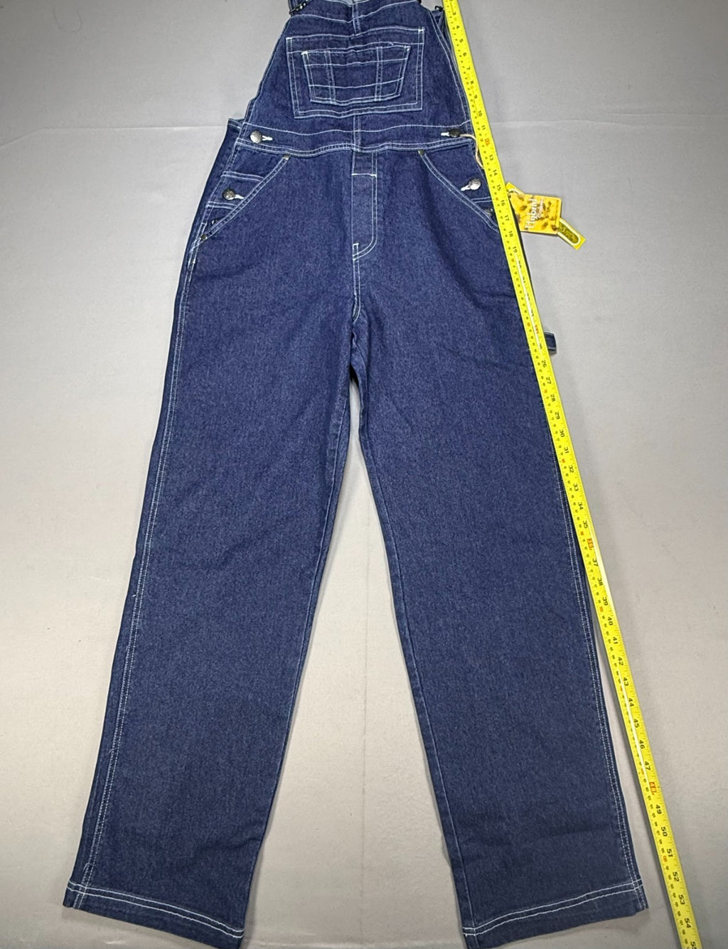 Hybrid & Company Stretch Overall Pants Women's Medium Dark Wash Pockets Preppy