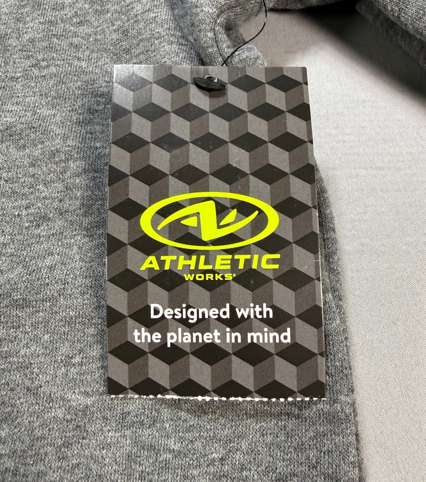 Athletic Works Fleece Full-Zip Hoodie Men's Medium Charcoal Gray Heather Outdoor