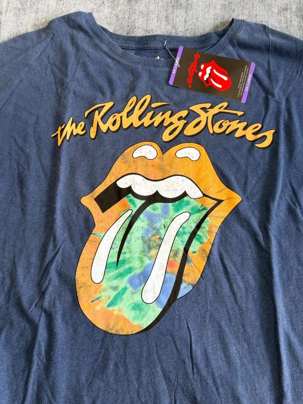 NWT The Rolling Stone Graphic Print T-Shirt Women's 2XL Navy Pullover 100%Cotton