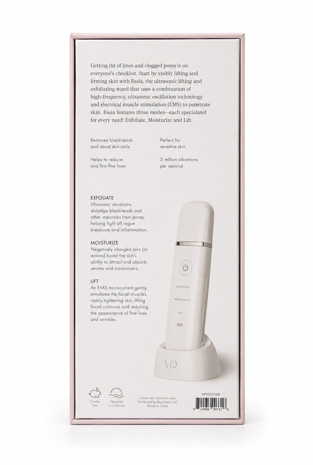 Vanity Planet Essia Ultrasonic Lifting & Exfoliating Wand White | NEW IN BOX!!