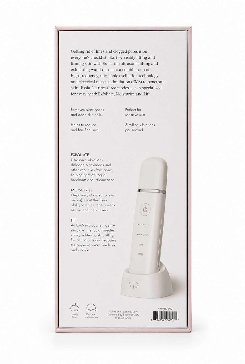 Vanity Planet Essia Ultrasonic Lifting & Exfoliating Wand White | NEW IN BOX!!