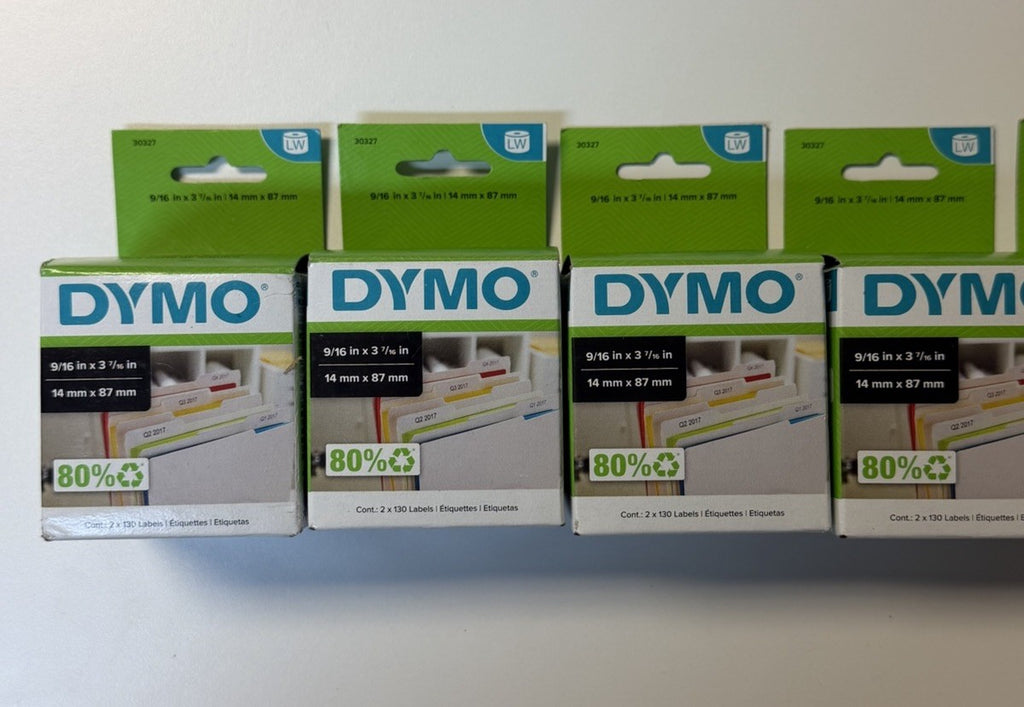 DYMO 30327 5 packs (2x130 labels in each) 9/16 In X 3-7/16" File Folder Labels