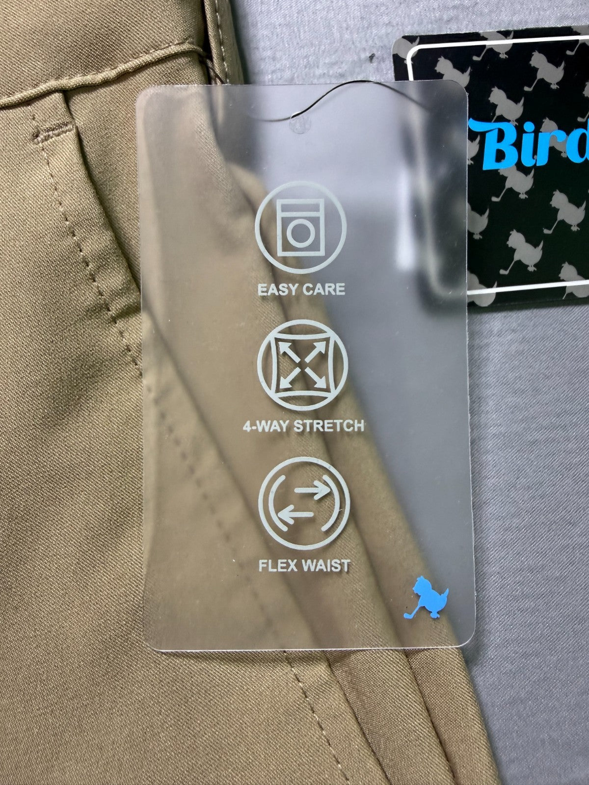 Birdie Bound Regular Fit Golf Pants Men's 40x30 Beige Straight Leg Performance
