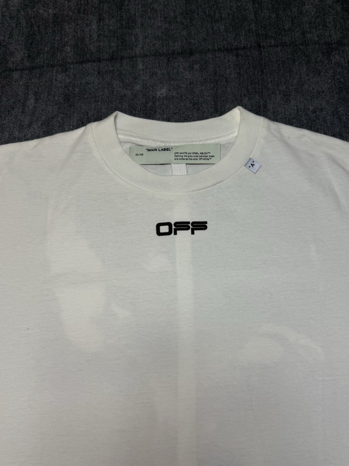 Off-White White Printed Cotton Crew Neck Oversized- XXS TShirt