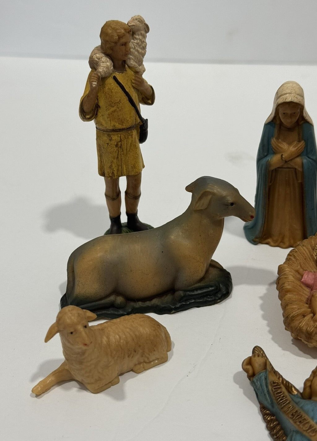 Vintage Nativity Mary Joseph Baby Jesus 3 Wise Men Shepherd SET of 12 Figures