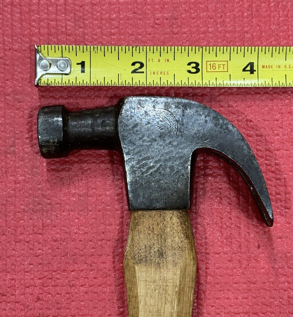 VINTAGE RARE 2 PC LOT RICHARDS & CONOVER EARLY CLAW HAMMER W/ WOOD HANDLE SET