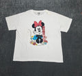 Disney Minnie Mouse Short Sleeve Shirt Women's XL White Pullover Crew Neck Top