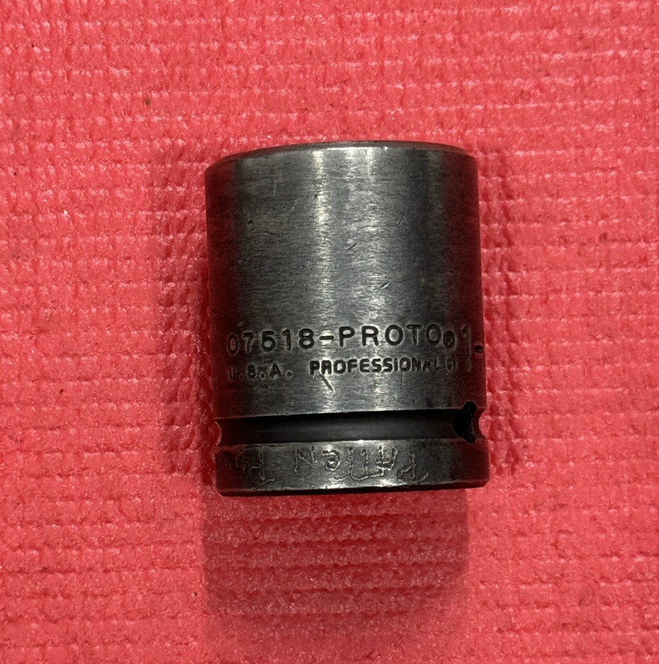 PROTO Professional Tools 07518, 3/4" Drive 1-1/8" Impact Socket 6PT Made in USA