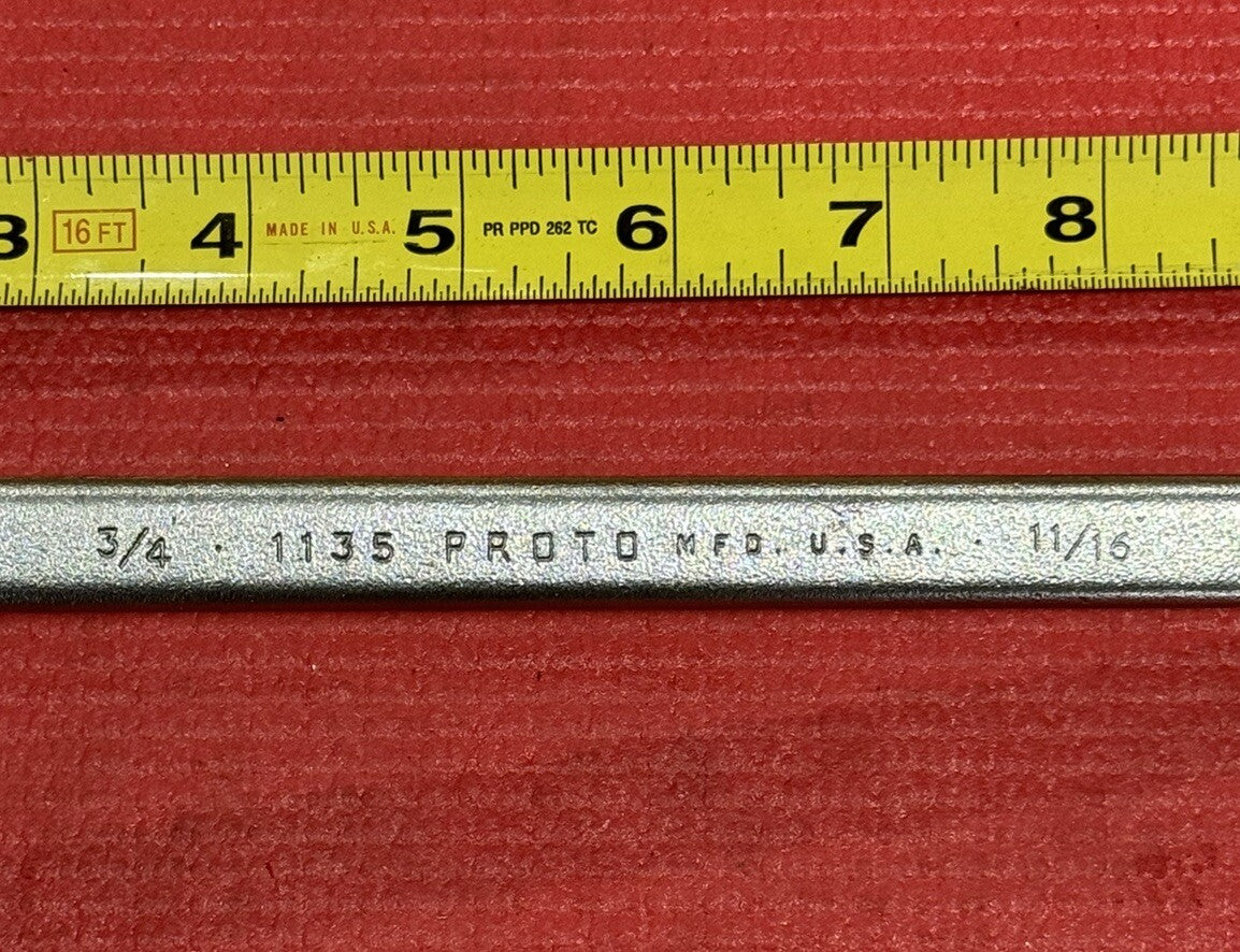Vintage Proto 1135, 3/4" X 11/16" SAE Box-End Wrench 12PT Made in USA