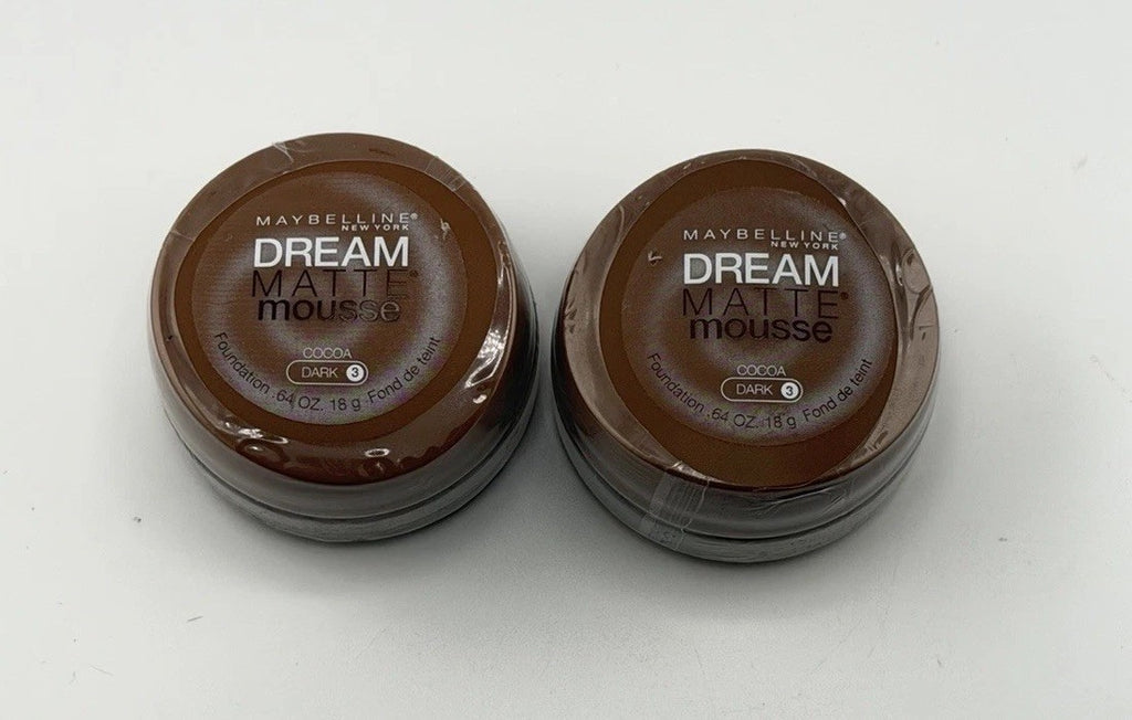 Lot of 2 Maybelline Dream Matte Mousse Foundation COCOA Dark 3 NEW SEALED .64 oz