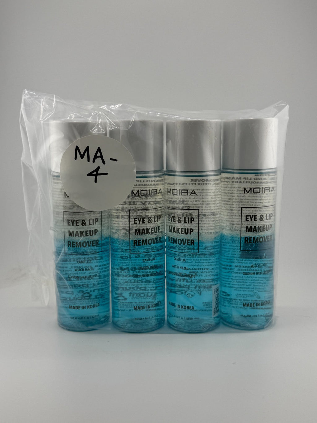 Lot of 4 Moira Eye & Lip Makeup Remover with Camellia Extract - 4.06 fl. Oz