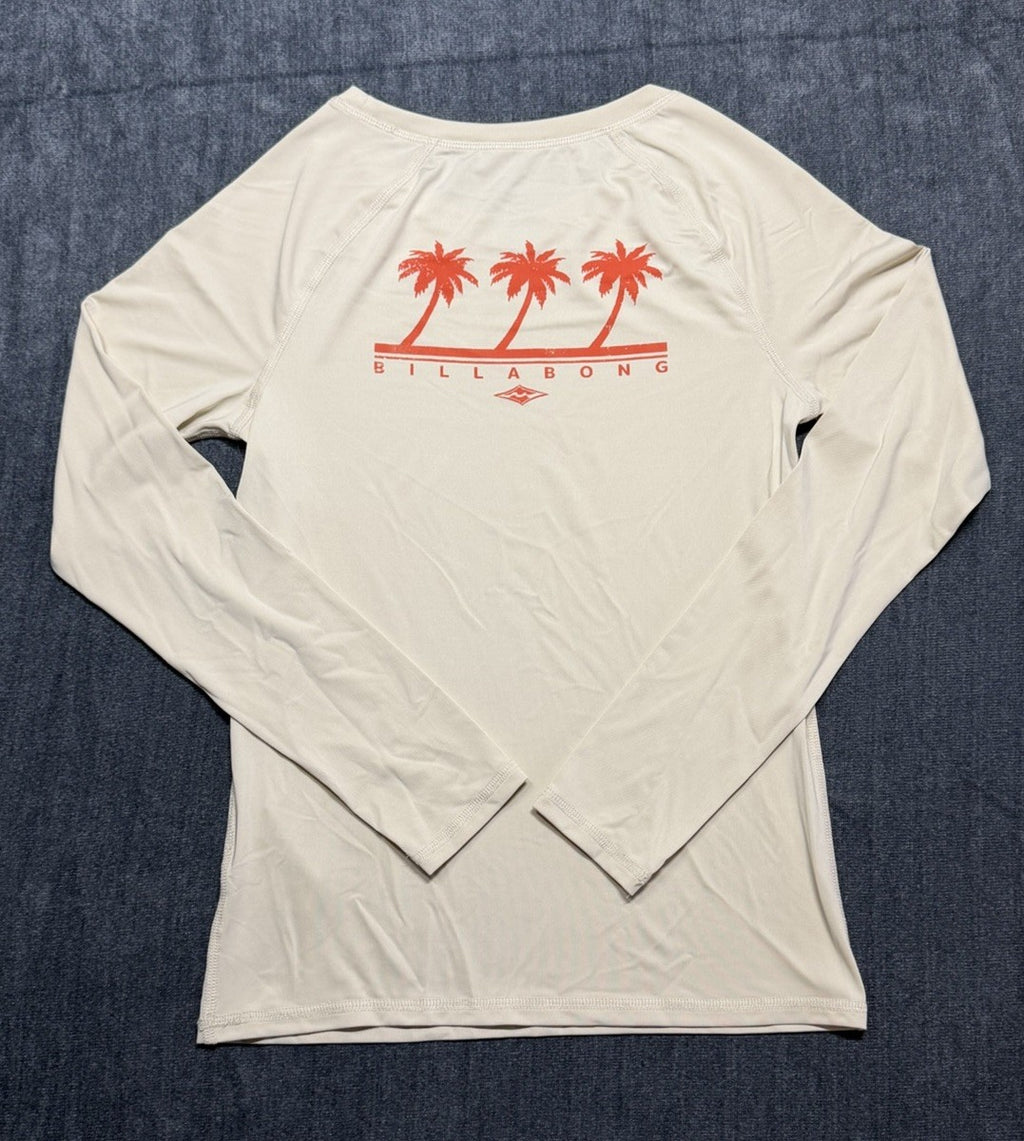 Billabong Women's UV Tee long sleeve Sun Shirt Tan White NEW | CHOOSE YOUR SIZE!