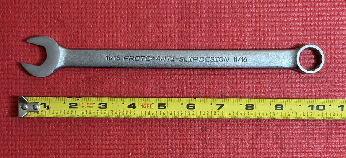 Proto Tools Anti-Slip 1222ASD 11/16" Combination Wrench 12 Point Alloy Steel USA