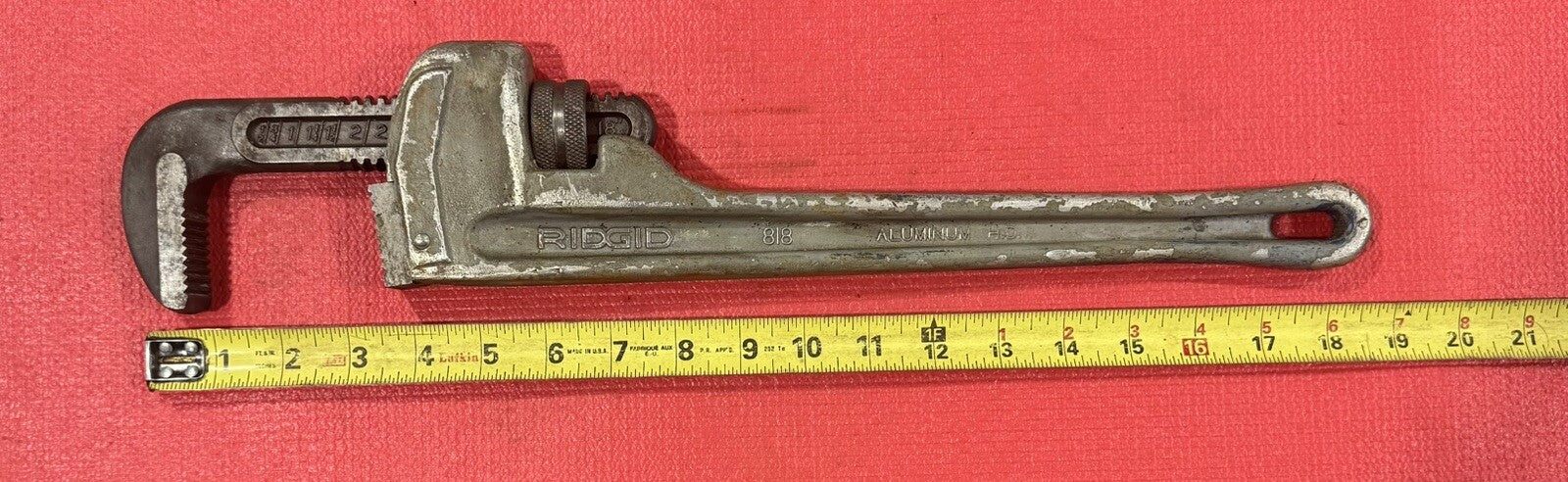 RIDGID 18" Aluminum Straight Pipe Wrench Heavy Duty 818 Made in USA