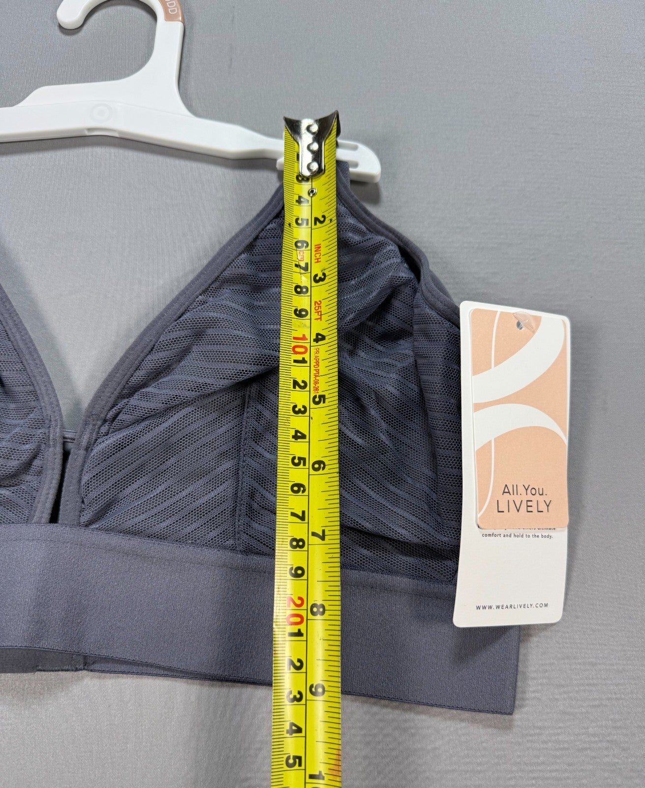 NWT All.You.LIVELY the Busty Stripe Mesh Bralette Bra Women's 2 Gray - Set of 2