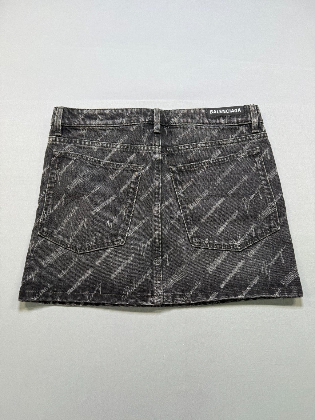 NWT Balenciaga Mini Denim Skirt Women's 36 Charcoal Gray 5-Pockets Casual Wear