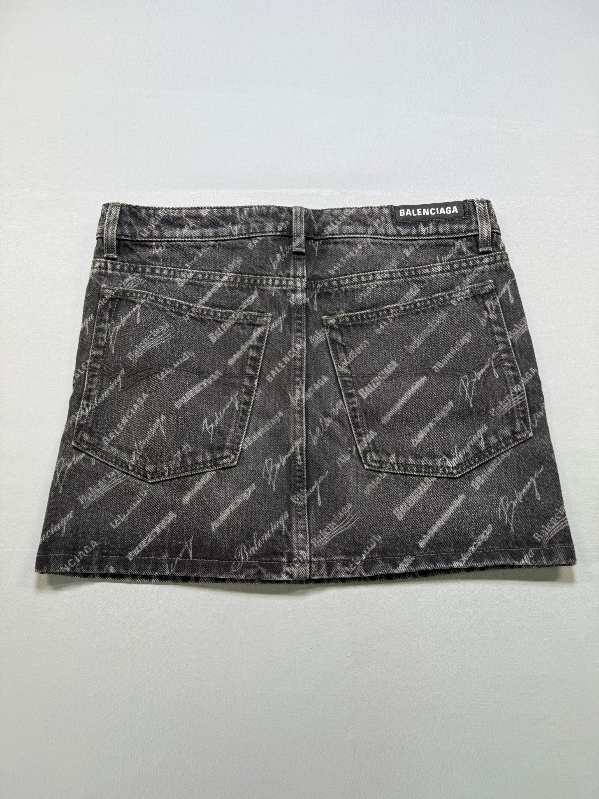 NWT Balenciaga Mini Denim Skirt Women's 36 Charcoal Gray 5-Pockets Casual Wear