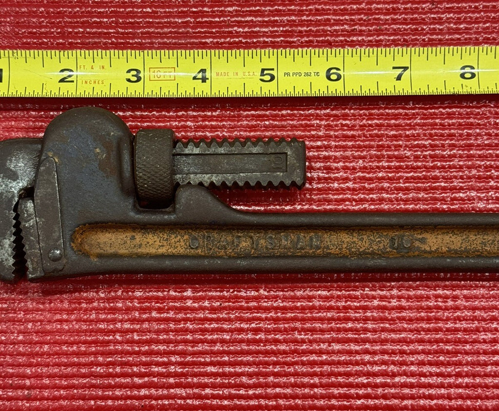 Vintage 1950's Craftsman 10" Pipe Wrench AS Guaranteed Made in USA N3
