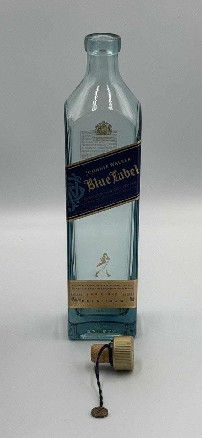 RARE UK 750 mL Johnnie Walker Blue Label Scotch Whisky EMPTY BOTTLE WITH BOX