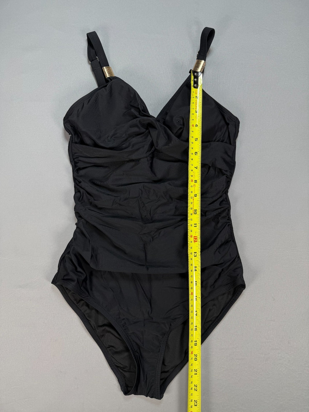 NWT Tempt Me One Piece Swimsuit Women’s Small Black Ruched Summer Tummy Control