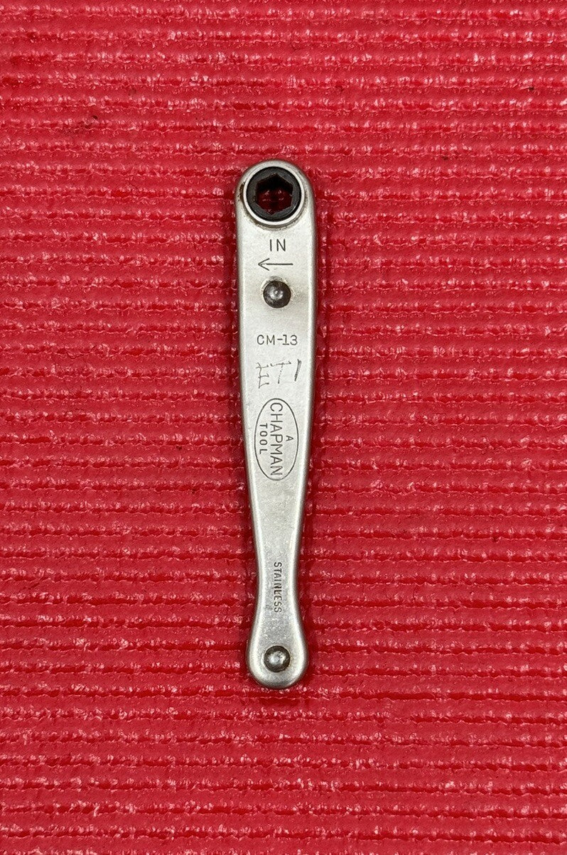 Chapman Vintage CM-13 Stainless 1/4" Ratcheting Drive Hex Wrench Made in USA