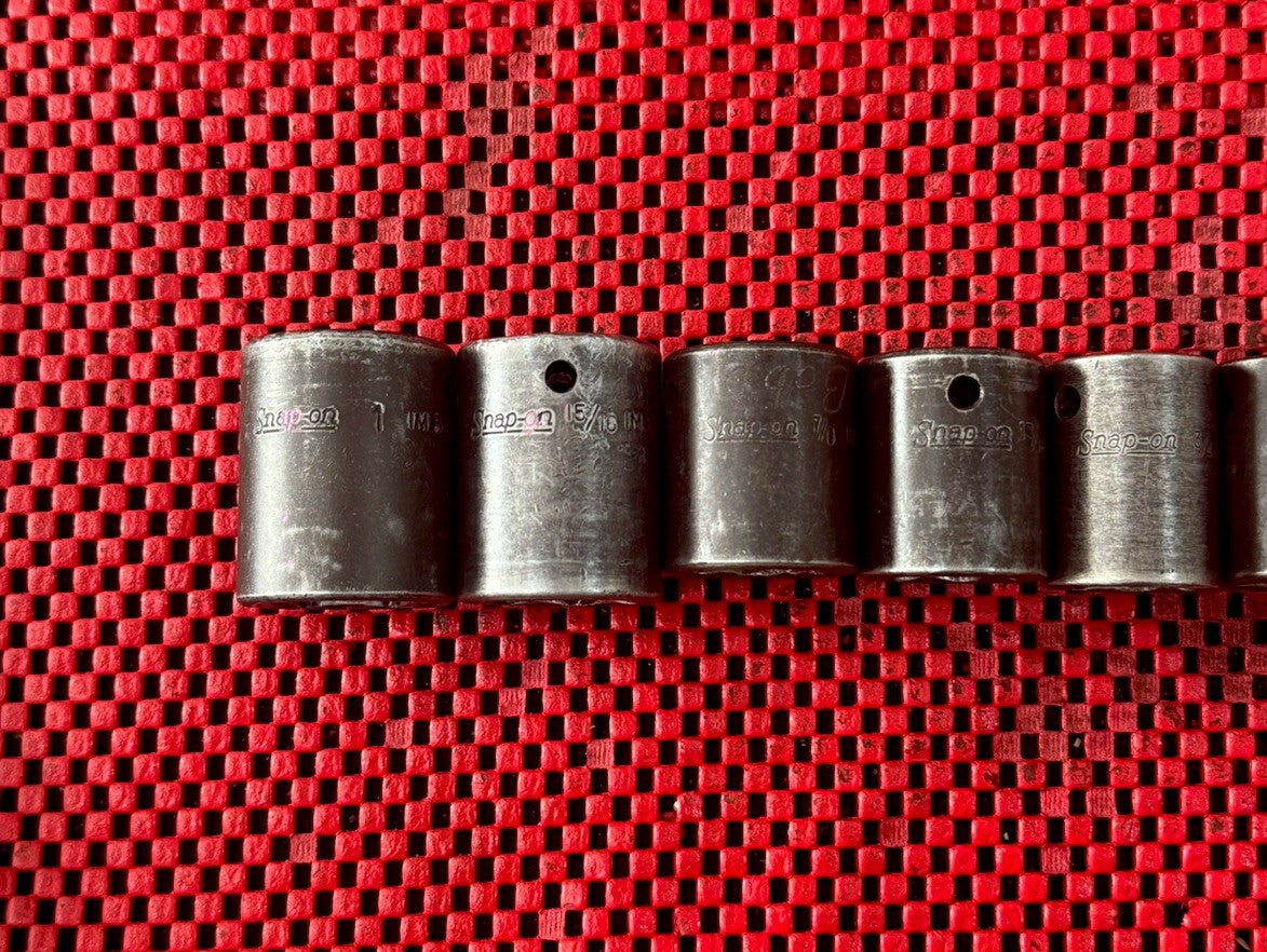 Snap-on Tools 311IMYA 11pc 1/2" 6pt SAE Shallow Impact Socket Set USA Made