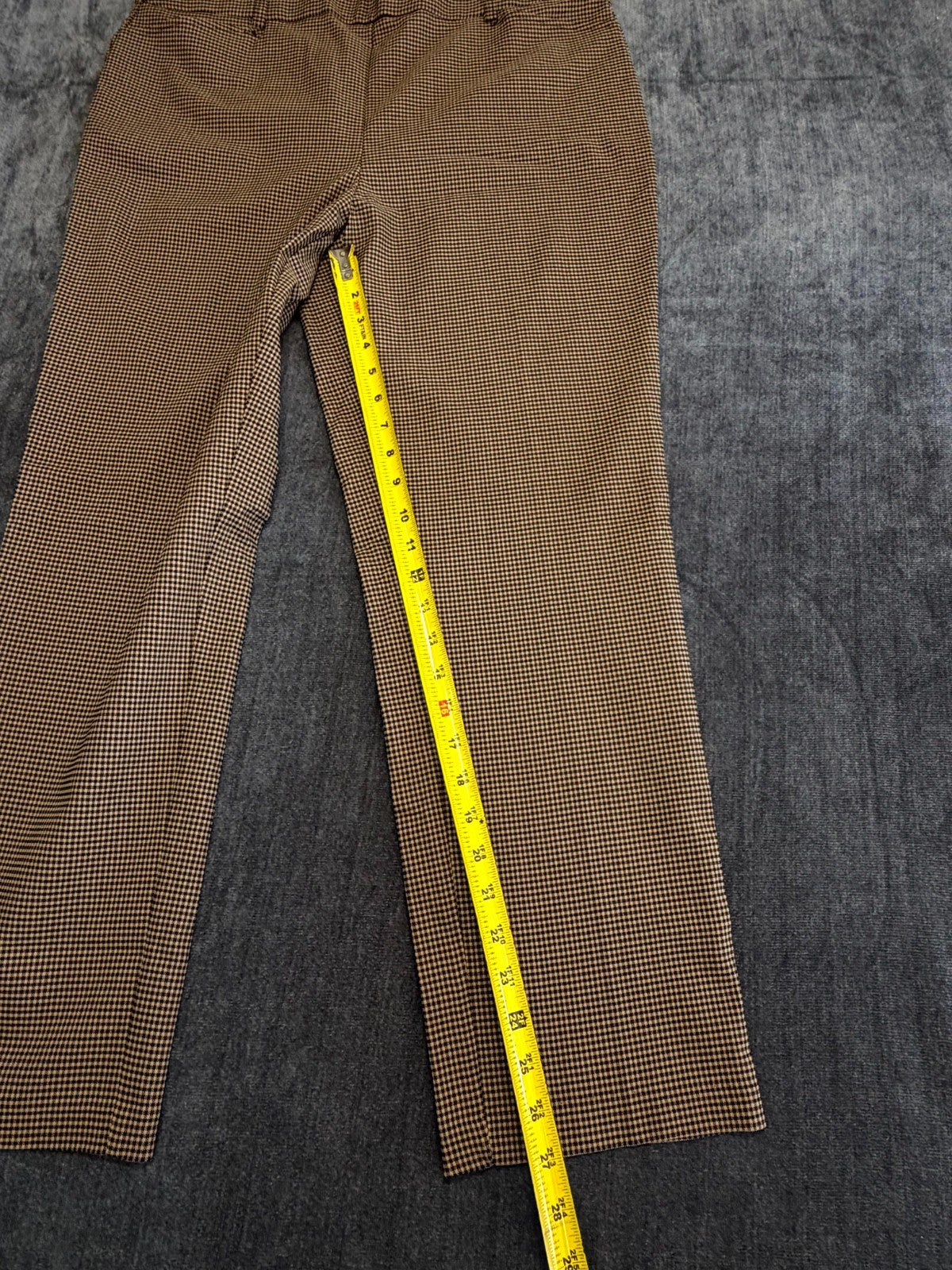 NWT Rafaella Houndstooth Pattern Stretch Pants Women's 16 Rich Khaki City Preppy
