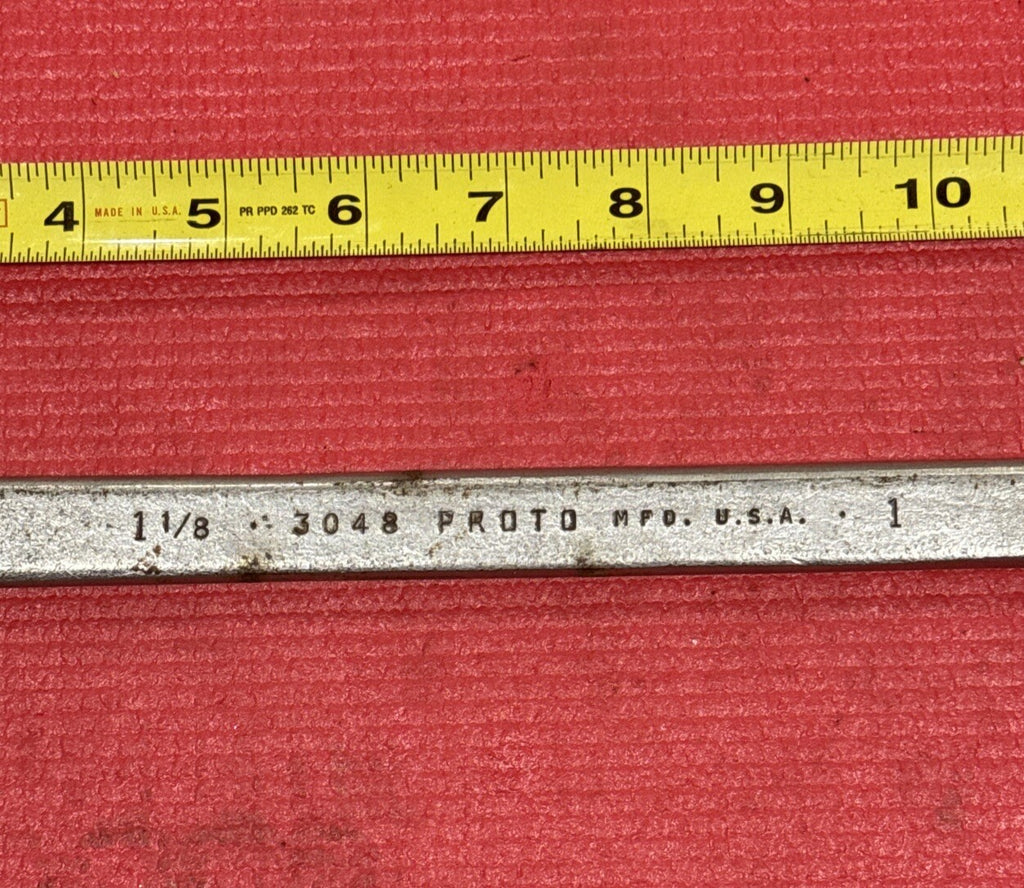 Vintage PROTO Tools 3048, SAE 1-1/8" X 1" Open End 13.5" Long Wrench Made in USA