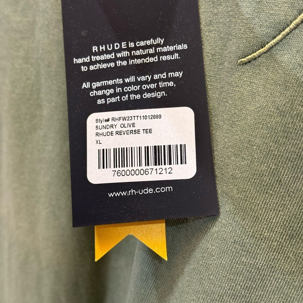 Rhude Green T-Shirt with Embroidered Logo - oversized XL Brand New