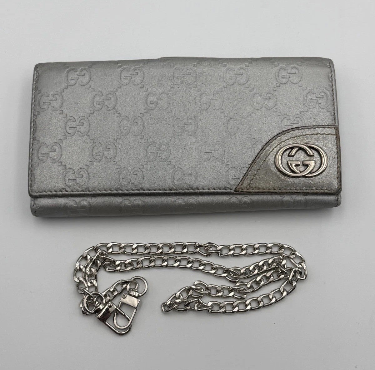 GUCCI Guccissima Leather Bifold Long Wallet Purse Women Taupe Fashion with Bag