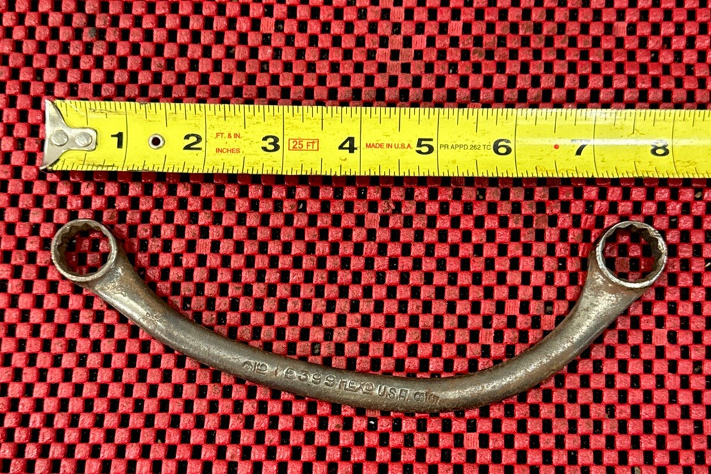Vintage HEXO Tools 15399 Double Box Obstruction Wrench Curved 9/16” X 5/8” USA
