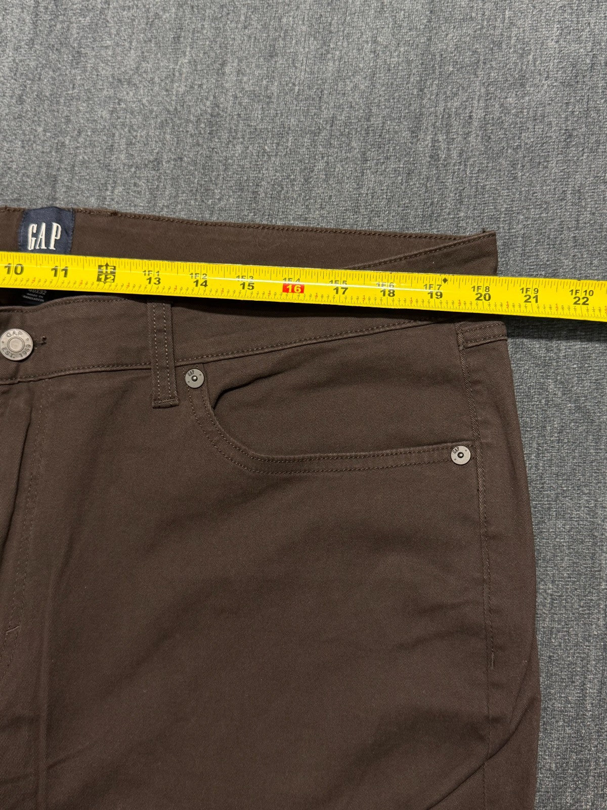 NWT Gap Slim Fit Stretch Twill Pants Men's 40x32 Brown Zip-Fly Classic 5-Pockets
