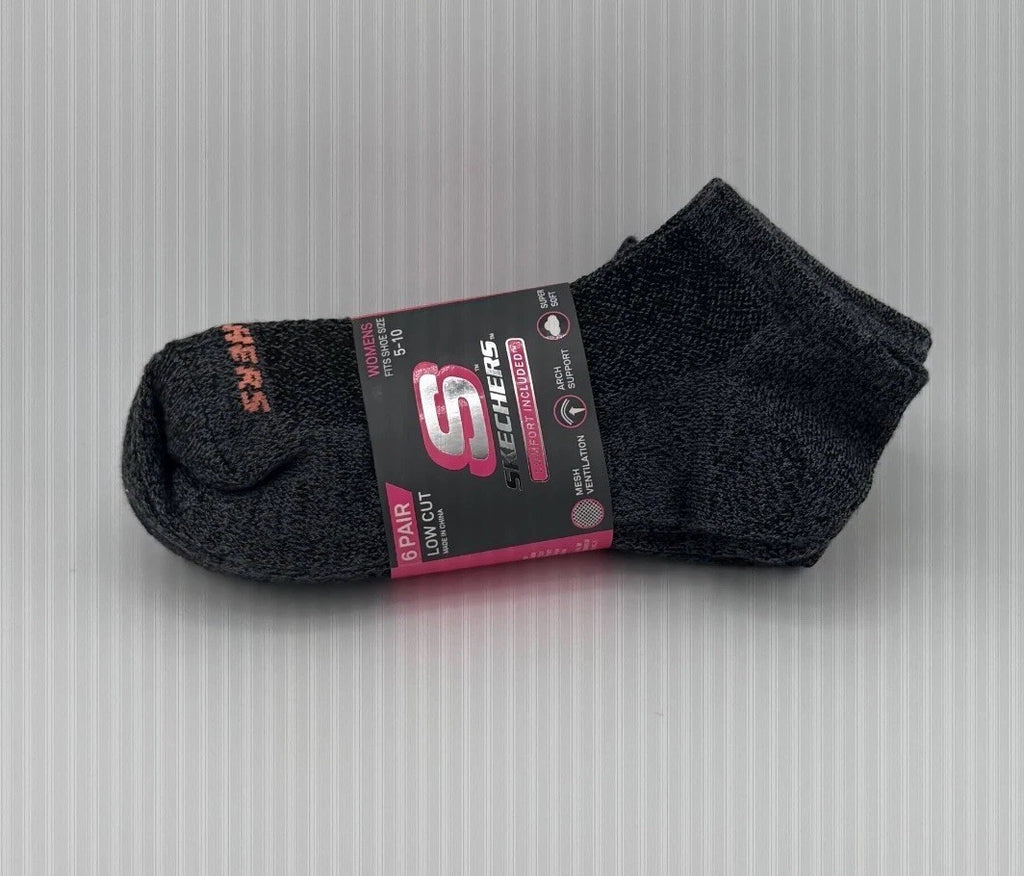 Skechers Low-Cut Socks Women's Shoes Size 5-10 Comfort Ventilation - Pack of 6